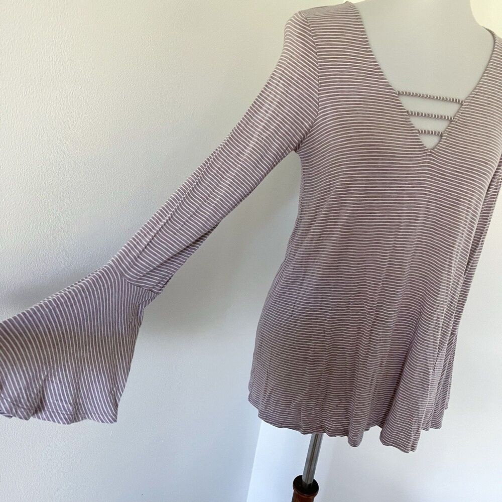 American Eagle Outfitters AEO Soft & Sexy Tshirt Striped Long Sleeve Women's Med